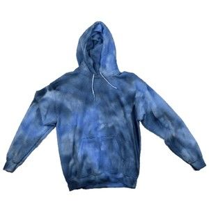 Tie-Dyed Light and Dark Blue Hoodie